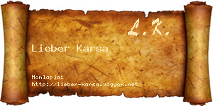 Lieber Karsa névjegykártya